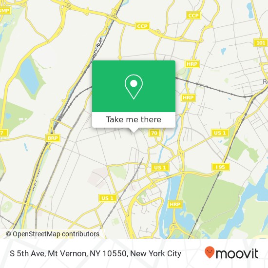 Mapa de S 5th Ave, Mt Vernon, NY 10550