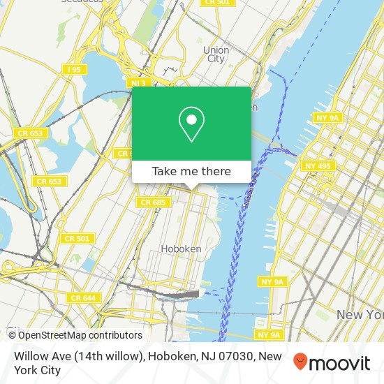 Willow Ave (14th willow), Hoboken, NJ 07030 map