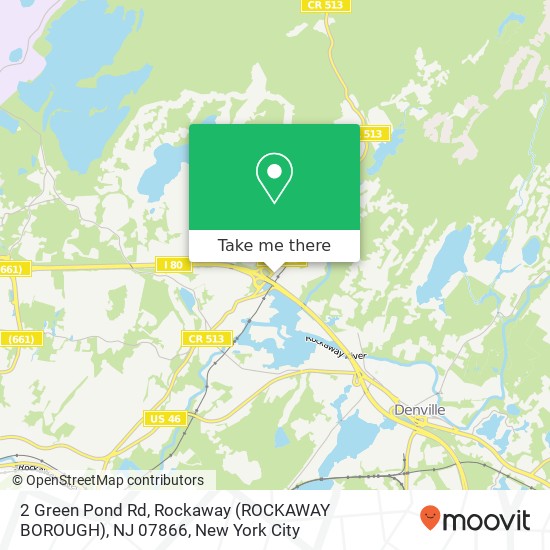 Mapa de 2 Green Pond Rd, Rockaway (ROCKAWAY BOROUGH), NJ 07866