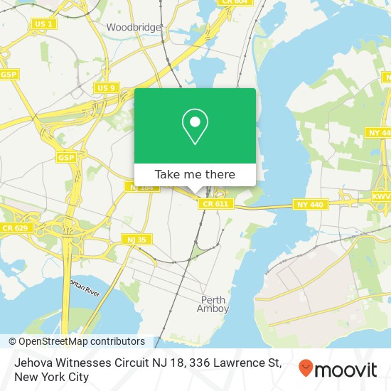 Jehova Witnesses Circuit NJ 18, 336 Lawrence St map