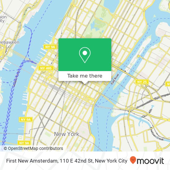 Mapa de First New Amsterdam, 110 E 42nd St