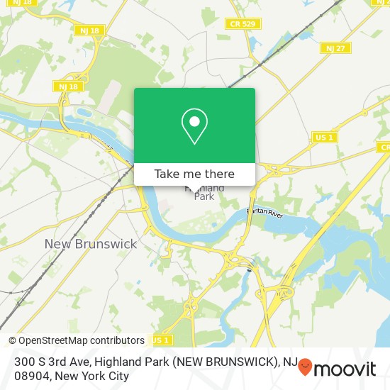 Mapa de 300 S 3rd Ave, Highland Park (NEW BRUNSWICK), NJ 08904