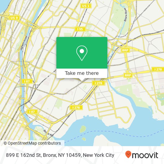 Mapa de 899 E 162nd St, Bronx, NY 10459