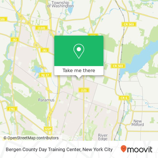 Bergen County Day Training Center map