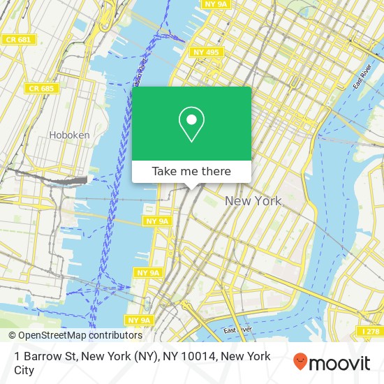 Mapa de 1 Barrow St, New York (NY), NY 10014