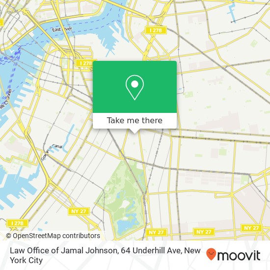 Mapa de Law Office of Jamal Johnson, 64 Underhill Ave
