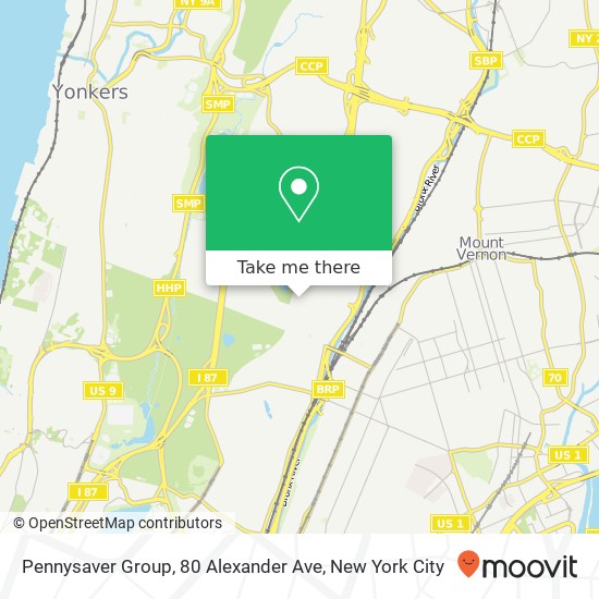 Mapa de Pennysaver Group, 80 Alexander Ave
