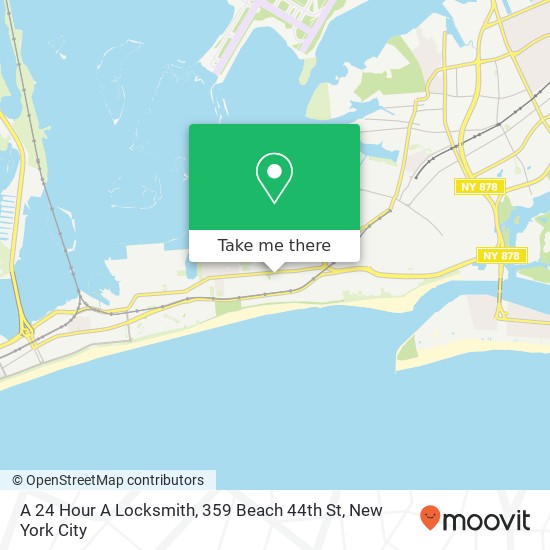 A 24 Hour A Locksmith, 359 Beach 44th St map