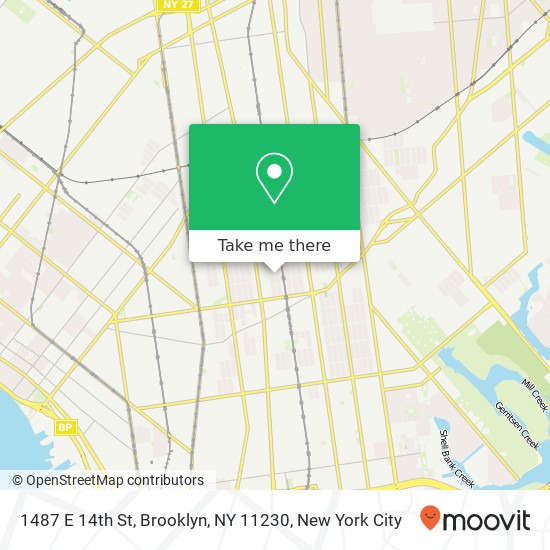 Mapa de 1487 E 14th St, Brooklyn, NY 11230