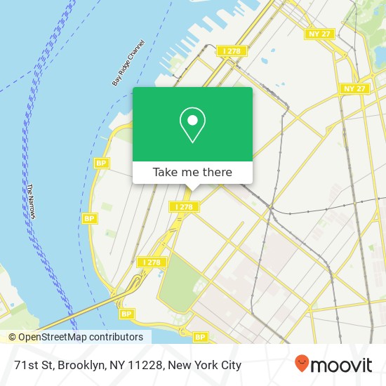 Mapa de 71st St, Brooklyn, NY 11228