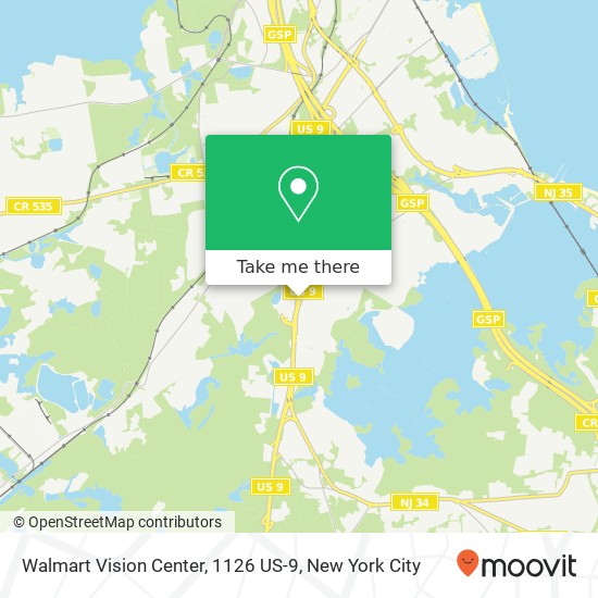 Walmart Vision Center, 1126 US-9 map