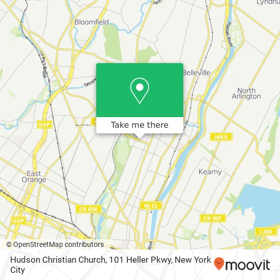 Mapa de Hudson Christian Church, 101 Heller Pkwy