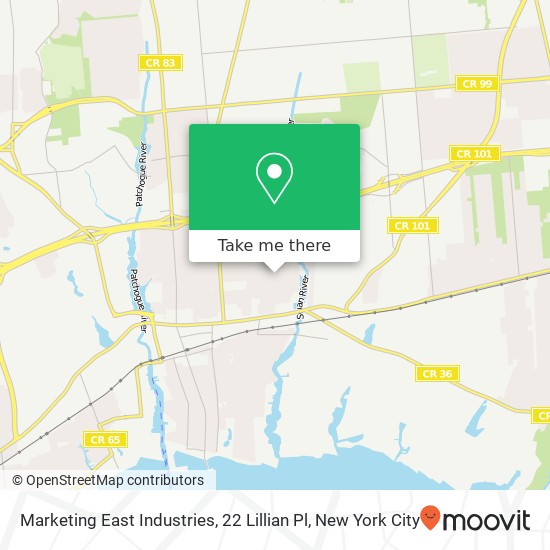 Mapa de Marketing East Industries, 22 Lillian Pl