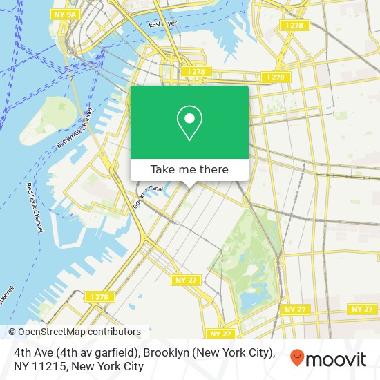 Mapa de 4th Ave (4th av garfield), Brooklyn (New York City), NY 11215