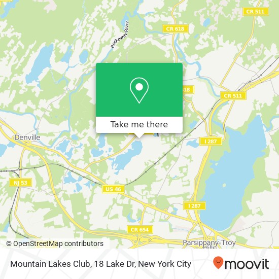 Mapa de Mountain Lakes Club, 18 Lake Dr