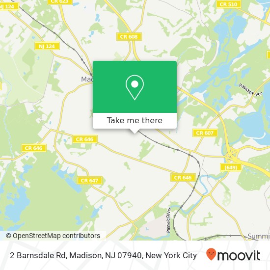 Mapa de 2 Barnsdale Rd, Madison, NJ 07940