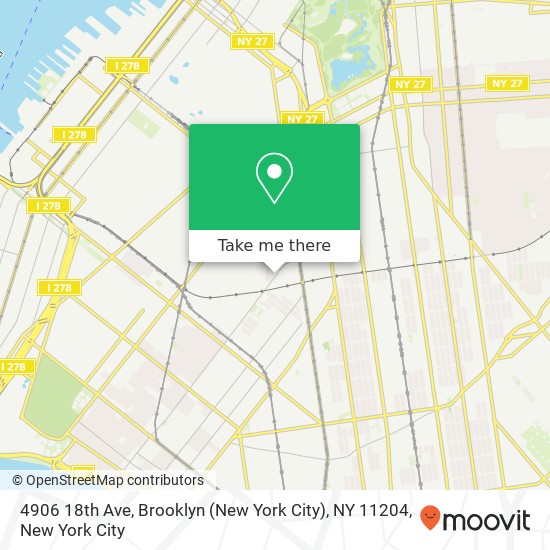 Mapa de 4906 18th Ave, Brooklyn (New York City), NY 11204
