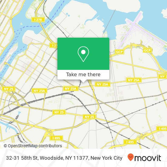 Mapa de 32-31 58th St, Woodside, NY 11377