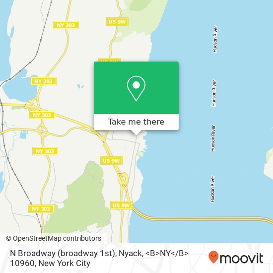 N Broadway (broadway 1st), Nyack, <B>NY< / B> 10960 map