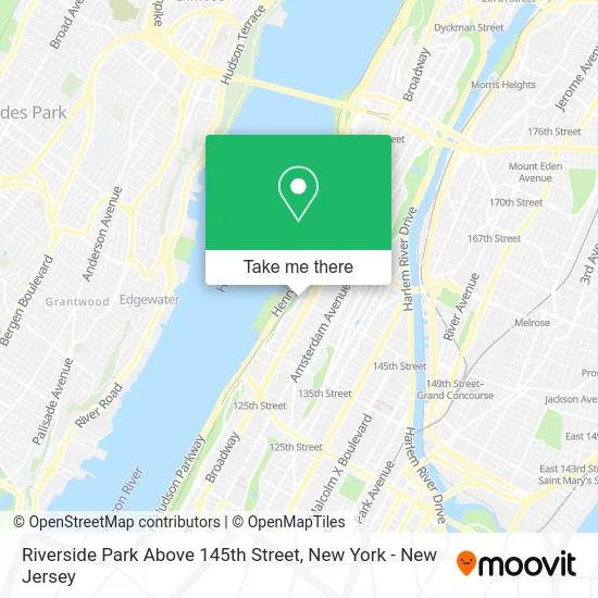 Riverside Park Above 145th Street map