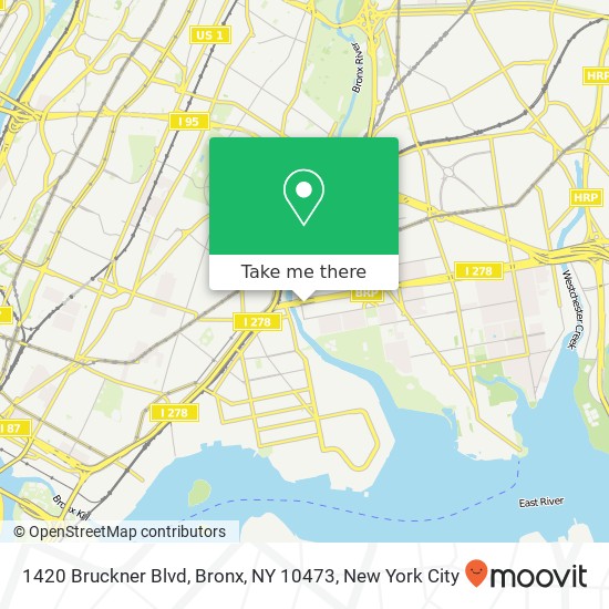 Mapa de 1420 Bruckner Blvd, Bronx, NY 10473
