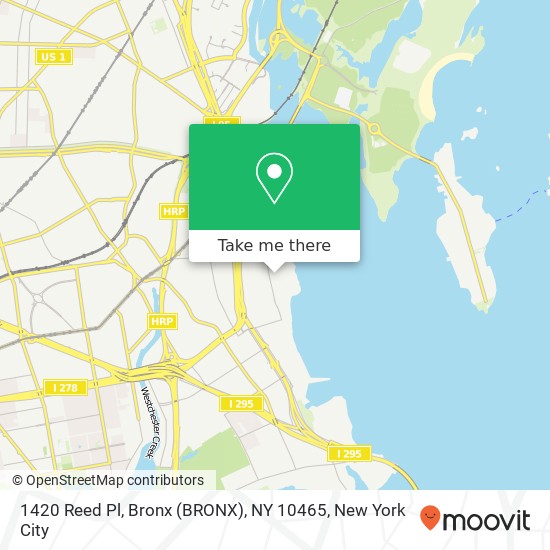 Mapa de 1420 Reed Pl, Bronx (BRONX), NY 10465