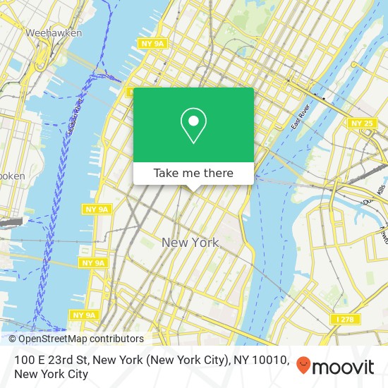 Mapa de 100 E 23rd St, New York (New York City), NY 10010