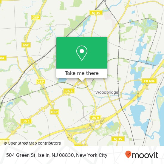 Mapa de 504 Green St, Iselin, NJ 08830