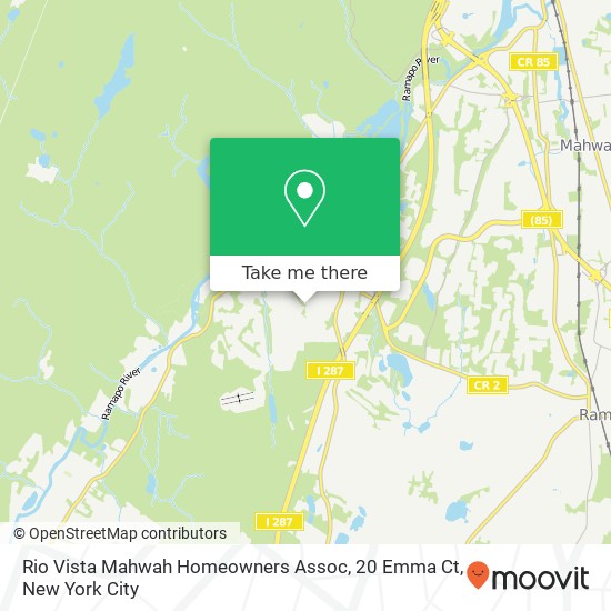 Rio Vista Mahwah Homeowners Assoc, 20 Emma Ct map