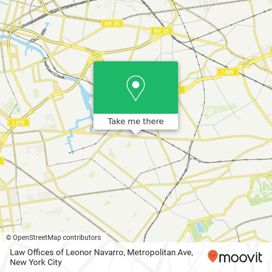Mapa de Law Offices of Leonor Navarro, Metropolitan Ave