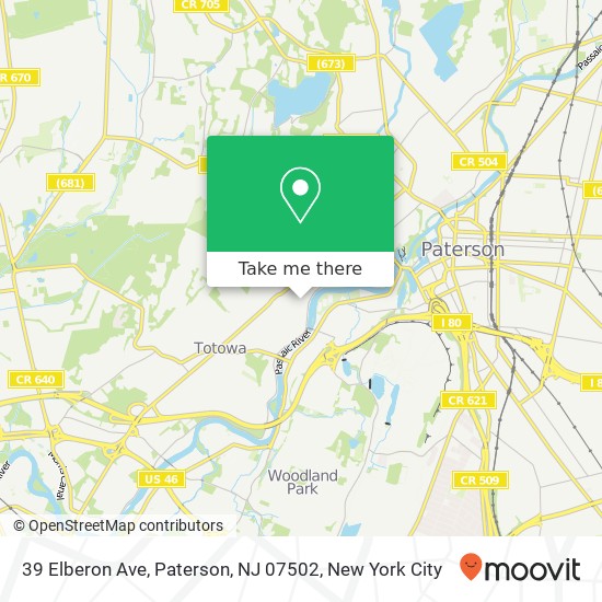 Mapa de 39 Elberon Ave, Paterson, NJ 07502