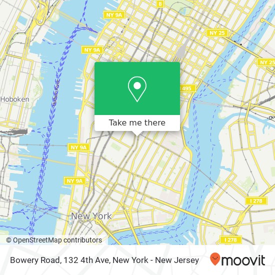 Mapa de Bowery Road, 132 4th Ave