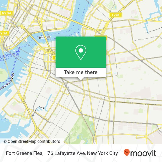 Mapa de Fort Greene Flea, 176 Lafayette Ave