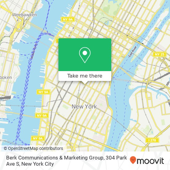 Mapa de Berk Communications & Marketing Group, 304 Park Ave S
