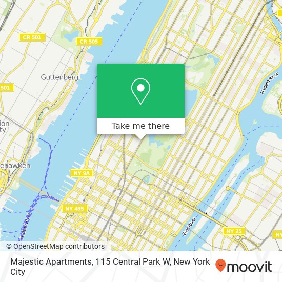 Majestic Apartments, 115 Central Park W map