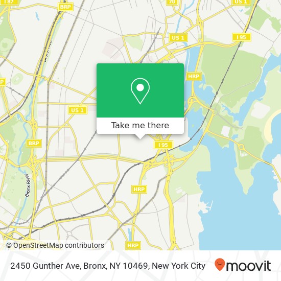 Mapa de 2450 Gunther Ave, Bronx, NY 10469