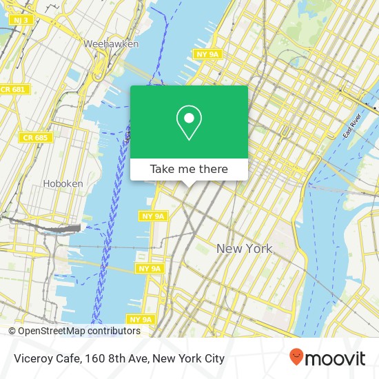 Mapa de Viceroy Cafe, 160 8th Ave