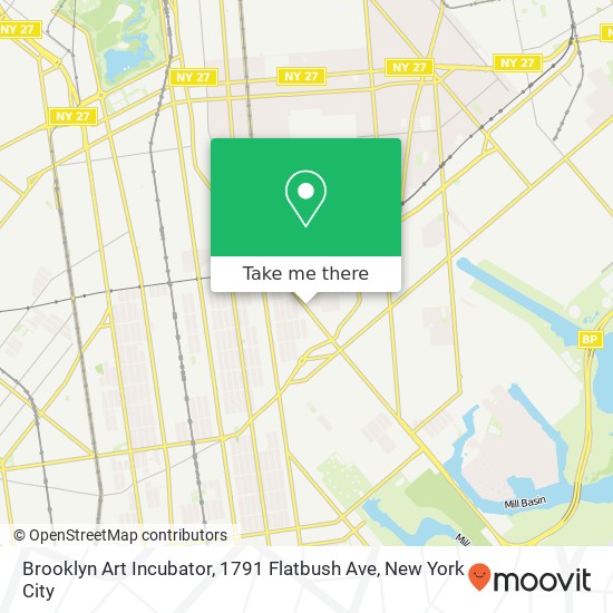 Mapa de Brooklyn Art Incubator, 1791 Flatbush Ave