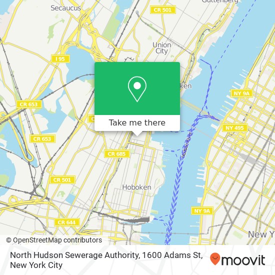 Mapa de North Hudson Sewerage Authority, 1600 Adams St