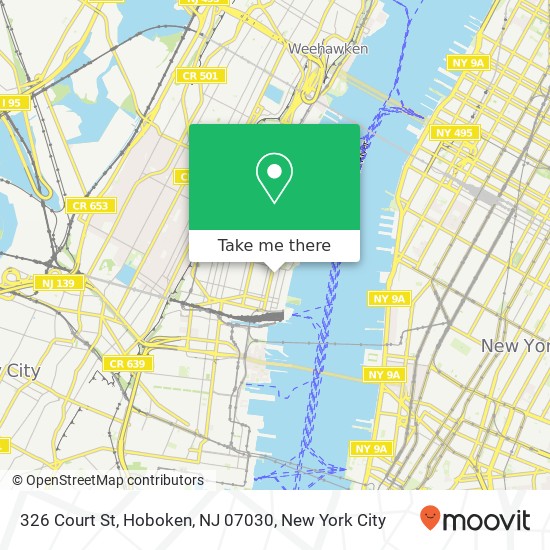 Mapa de 326 Court St, Hoboken, NJ 07030