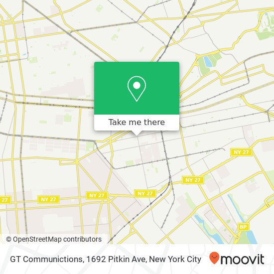Mapa de GT Communictions, 1692 Pitkin Ave
