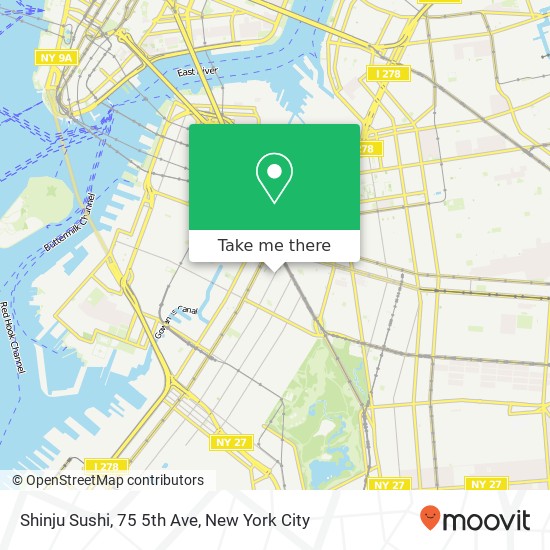 Mapa de Shinju Sushi, 75 5th Ave