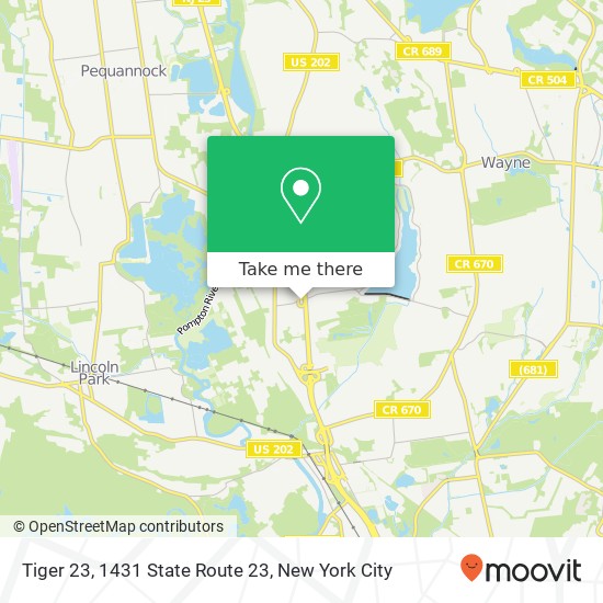 Mapa de Tiger 23, 1431 State Route 23