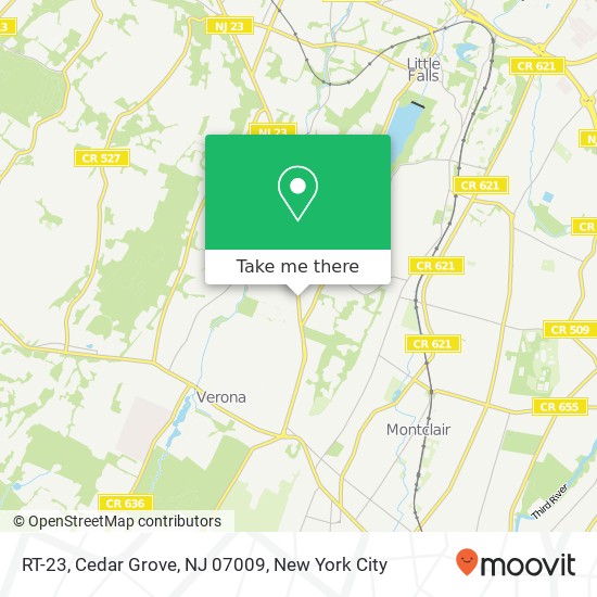 Mapa de RT-23, Cedar Grove, NJ 07009