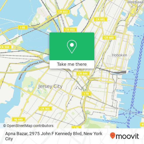Mapa de Apna Bazar, 2975 John F Kennedy Blvd