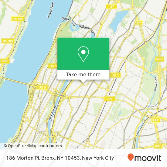 Mapa de 186 Morton Pl, Bronx, NY 10453