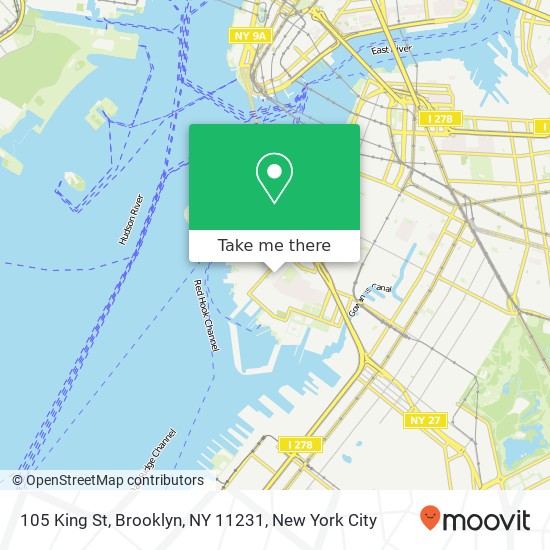 Mapa de 105 King St, Brooklyn, NY 11231