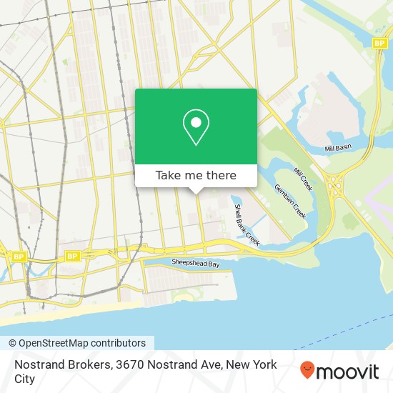 Mapa de Nostrand Brokers, 3670 Nostrand Ave