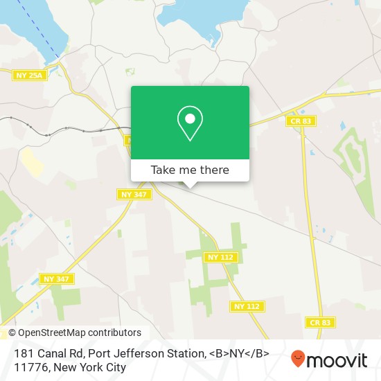 Mapa de 181 Canal Rd, Port Jefferson Station, <B>NY< / B> 11776