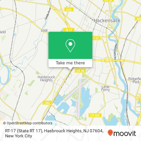 Mapa de RT-17 (State RT 17), Hasbrouck Heights, NJ 07604